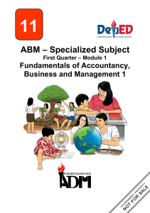 Accounting Fundamentals Module for Grade 11