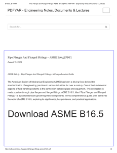 ASME B16.5 Pipe Flanges Standard Guide