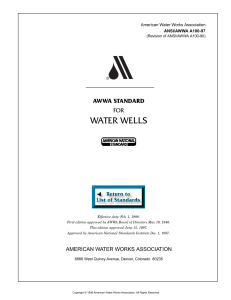 AWWA Standard for Water Wells: ANSI/AWWA A100-97