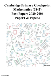 Cambridge Primary Checkpoint Math Past Papers 2020-2006
