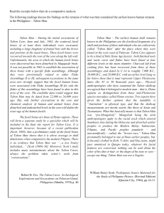 Tabon Man Fossil Analysis: Philippine Anthropology