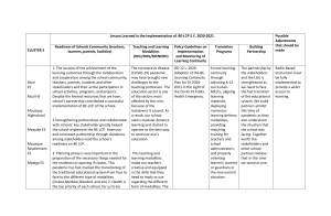 BE-LCP Implementation Lessons Learned 2020-2021