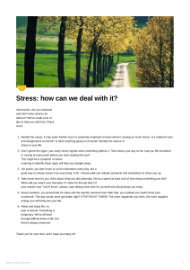 Stress Management Tips: How to Deal with Stress