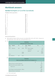 IGCSE/O Level Accounting Workbook Answers: Section 4