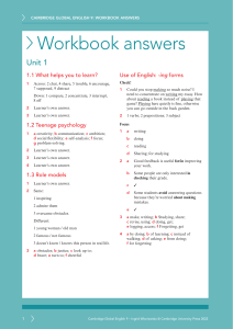 Cambridge Global English 9 Workbook Answers